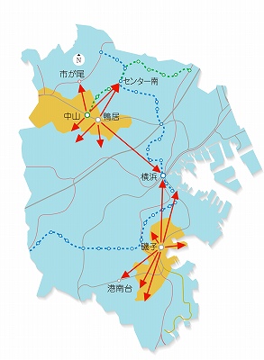 受託線路バス 横浜市地図